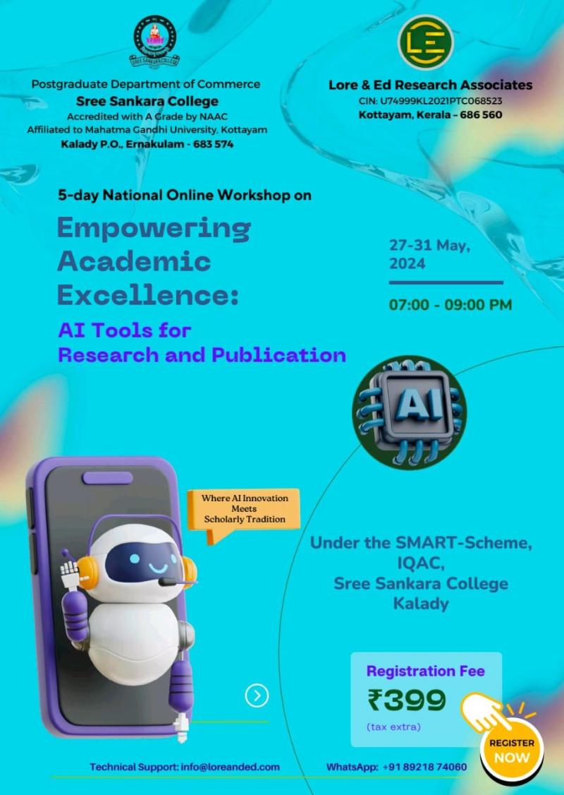 5 Day National Online Workshop on Empowering Academic Excellence: AI Tools for Research and Publication