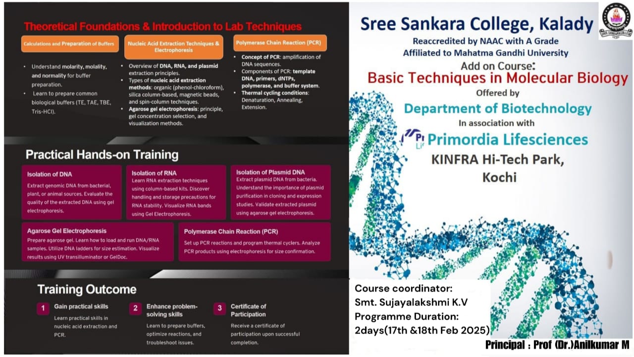 Two-Day Hands-on Training Programme on Basic Molecular Biology