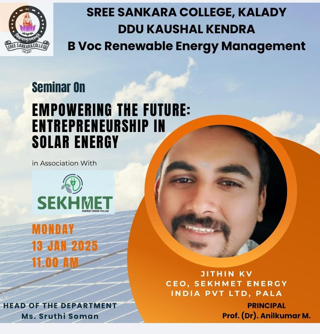 Seminar on “Empowering the Future: Entrepreneurship in Solar Energy”