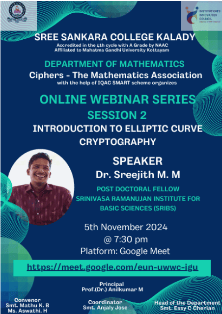 WEBINAR SERIES – 2; INTRODUCTION TO ELLIPTIC CURVE CRYPTOGRAPHY